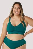 Bella Bamboo Ultimate Adjustable Wirefree Bra 2 Pack | Crop Top Bras Turquoise/Black / VV
