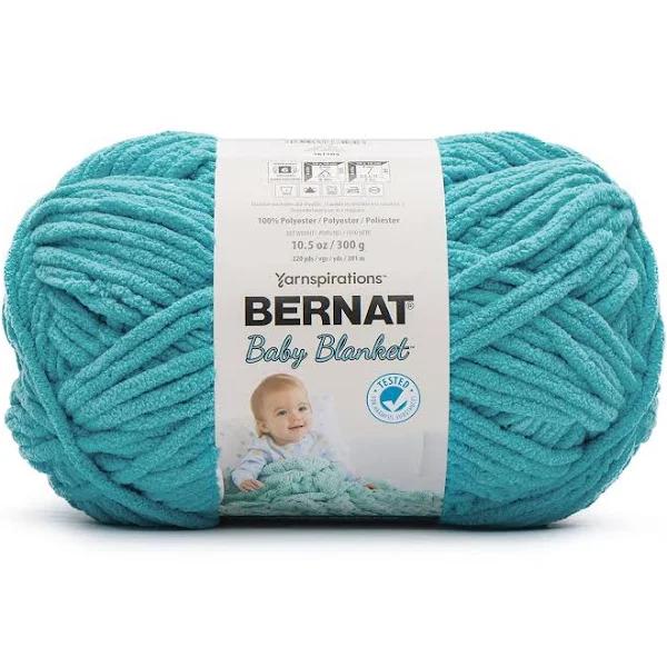 Bernat Baby Blanket BB Baby Teal Yarn - 1 Pack of 10.5oz/300g - Polyester - #6 Super Bulky - 220 Yards - Knitting/Crochet