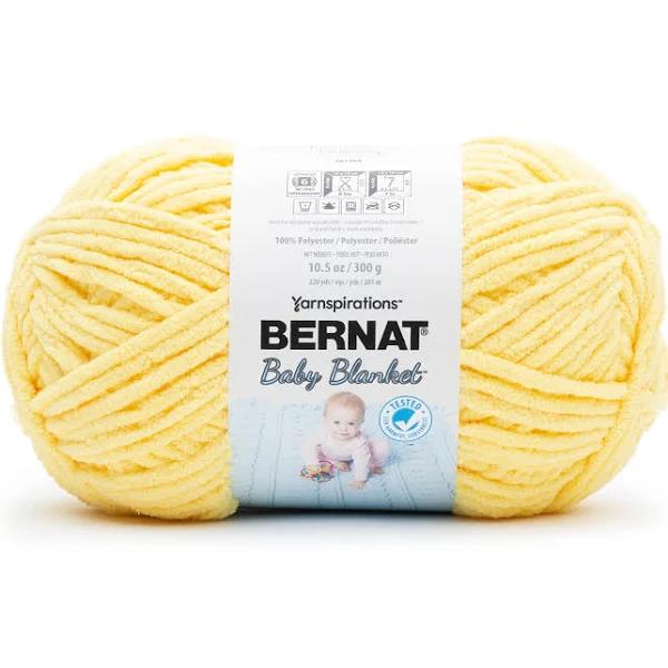 Bernat Baby Blanket BB Buttercup Yarn - 1 Pack of 10.5oz/300g - Polyester - #6 Super Bulky - 220 Yards - Knitting/Crochet