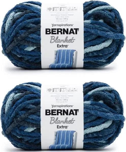 Bernat Blanket Extra Teal Dreams Yarn - 2 Pack of 300g/10.5oz - Polyester - 7 Jumbo - 97 Yards - Knitting/Crochet