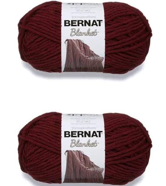 Bernat Blanket Purple Plum Yarn - 2 Pack of 300g/10.5oz - Polyester - 6 Super Bulky - 220 Yards - Knitting/Crochet