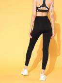 Berrylush Women Solid Black Super Stretchy & High Waisted Elastic Waist Sports Tights 14