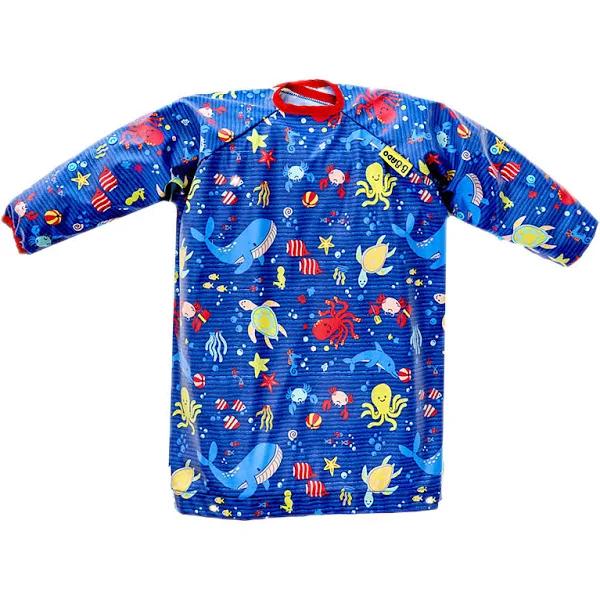 BIBaDO Coverall Weaning Bib - Toddler Baby Long Sleeve Bibs for Ages 6-36 Months Attaches to Highchairs Pushchairs Tables - Waterproof Machine Washab