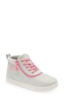 Billy Footwear Girl's Sneaker Gray & Pink Short-Wrap to The Floor Sneaker Little Kid 1 W