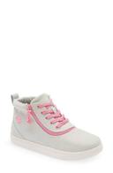 Billy Footwear Girl's Sneaker Gray & Pink Short-Wrap to The Floor Sneaker Little Kid 2 W