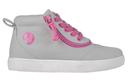 Billy Footwear Girl's Sneaker Gray & Pink Short-Wrap to The Floor Sneaker Little Kid 2 W