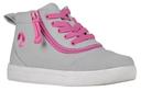 Billy Footwear Girl's Sneaker Gray & Pink Short-Wrap to The Floor Sneaker Little Kid 2 W