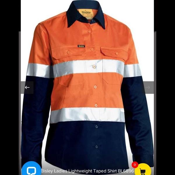 Bisley Tops | 2-Tone-Hi-Vis-Cool-Lightweight-Gusset-Cuff-Shirt-3m-Reflective-Tape-Ladies | Color: Blue/Orange | Size: 12au | Lindamckenzi117's Closet