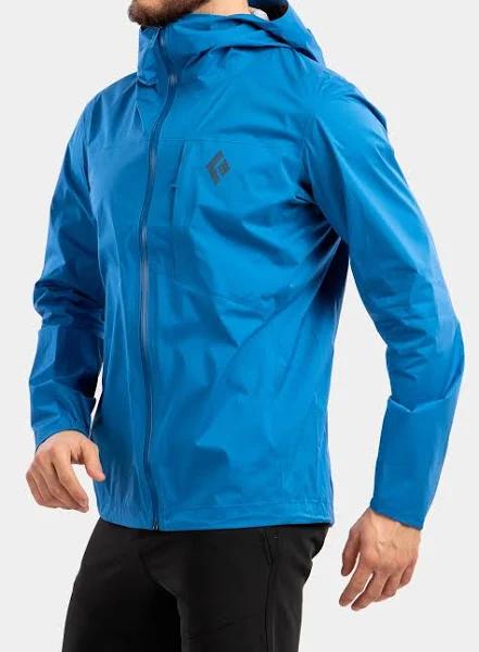 Black Diamond Fineline Stretch Rain Shell - Men&s Kingfisher, L