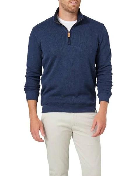 Blazer Heather 1/2 Zip Sweat in Navy XL