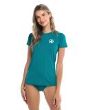 Body Glove Women's in Motion Short Sleeve Rash Guard - Kingfisher | Nylon/Spandex - Swimoutlet.com