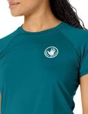 Body Glove Women's in Motion Short Sleeve Rash Guard - Kingfisher | Nylon/Spandex - Swimoutlet.com