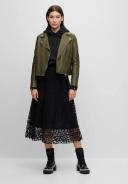 Boss Chunky-sole Leather Boots with Branded Metal Detail, Women, Size: 10, Black, Boots