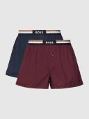 Boss Two-pack of Cotton Pyjama Shorts With Signature waistbands, Men, Size: XL, Dark Purple