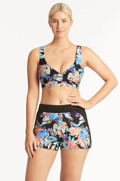 Botanica Spliced Swim Short | Body Sculpting Swimwear | Botanica Black | 14 | Sea Level Swim Australia