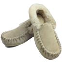 BR 100% Sheepskin Moccasins Slippers Winter Casual Genuine Slip On UGG Non-slip - Purple - 5