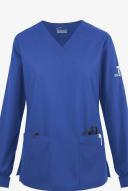 Butter-Soft Originals Women's 7-Pocket Curved V-Neck Long Sleeve Scrub Top in Galaxy | Size 3x Polyester/cotton