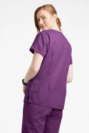 Butter-Soft Originals Women's 7-Pocket Curved V-Neck Scrub Top in Eggplant | Size XS Polyester/cotton