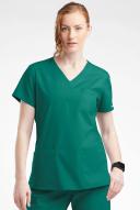 Butter-Soft Originals Women's 7-Pocket Curved V-Neck Scrub Top in Hunter | Size 3x Polyester/cotton