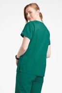 Butter-Soft Originals Women's 7-Pocket Curved V-Neck Scrub Top in Hunter | Size 3x Polyester/cotton
