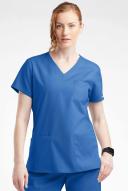 Butter-Soft Originals Women's 7-Pocket Curved V-Neck Scrub Top in Royal | Size XL Polyester/cotton