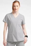Butter-Soft Originals Women's 7-Pocket Curved V-Neck Scrub Top in Silver | Size M Polyester/cotton