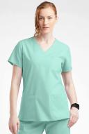 Butter-Soft Originals Women's 7-Pocket Curved V-Neck Scrub Top in Water Mint | Size 4x Polyester/cotton