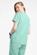 Butter-Soft Originals Women's 7-Pocket Curved V-Neck Scrub Top in Water Mint | Size 4x Polyester/cotton