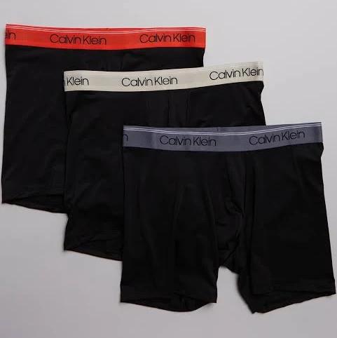 Calvin Klein - Men's Black Boxer Briefs - 3-Pack Microfibre Stretch Boxer Briefs - Size M at The Iconic