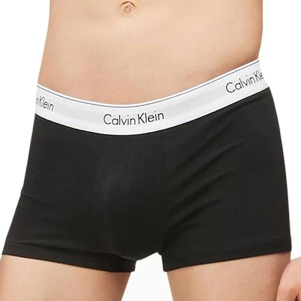 Calvin Klein Men's Silver / White Modern Cotton Stretch 2 Pack Trunk, Size Medium in Silver/White