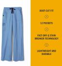 Carhartt Cross-Flex Force Women's 7-Pocket Stretch Utility Cargo Scrub Pants - Petite in Azure Blue | Size S Polyester/spandex