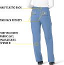 Carhartt Cross-Flex Force Women's 7-Pocket Stretch Utility Cargo Scrub Pants - Petite in Azure Blue | Size S Polyester/spandex