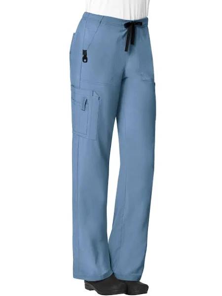 Carhartt Cross-Flex Force Women's 7-Pocket Stretch Utility Cargo Scrub Pants - Petite in Azure Blue | Size S Polyester/spandex