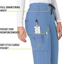 Carhartt Cross-Flex Force Women's 7-Pocket Stretch Utility Cargo Scrub Pants - Petite in Azure Blue | Size XS Polyester/spandex
