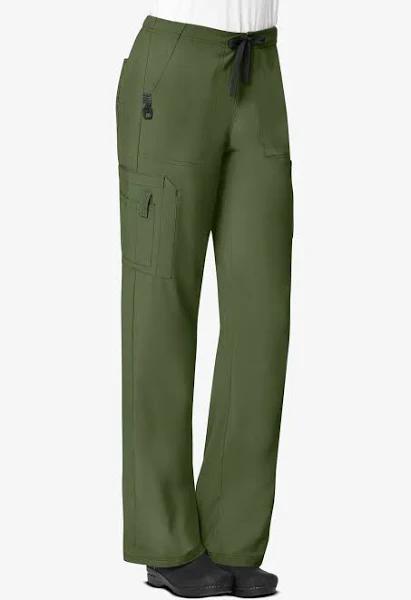 Carhartt Cross-Flex Force Women's 7-Pocket Stretch Utility Cargo Scrub Pants - Petite in Basil | Size M Polyester/spandex