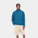 Carhartt WIP Men's Half Zip American Script Sweat in Amalfi, Size X-Small | END. Clothing
