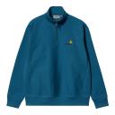 Carhartt WIP Men's Half Zip American Script Sweat in Amalfi, Size X-Small | END. Clothing