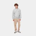 Carhartt WIP Men's Half Zip American Script Sweat in Ash Heather, Size X-Small | END. Clothing