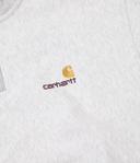 Carhartt WIP Men's Half Zip American Script Sweat in Ash Heather, Size X-Small | END. Clothing