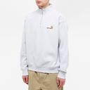 Carhartt WIP Men's Half Zip American Script Sweat in Ash Heather, Size X-Small | END. Clothing