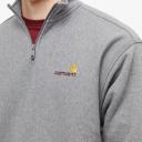 Carhartt WIP Men's Half Zip American Script Sweat in Dark Grey Heather, Size XX-Large | END. Clothing