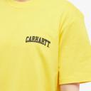 Carhartt WIP Men's University Script T-Shirt in Buttercup/Black, Size Small | END. Clothing