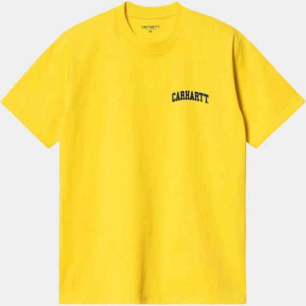 Carhartt WIP Men's University Script T-Shirt in Buttercup/Black, Size Small | END. Clothing