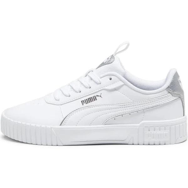 Carina 2.0 Pop Up Metallics Women's Sneakers in White/Matte silver/silver, Size 10 by Puma