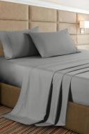 Casa Decor 2000 Thread Count Bamboo Cooling Sheet Set Ultra Soft Bedding - King - Mid Grey