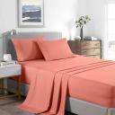 Casa Decor 2000 Thread Count Bamboo Cooling Sheet Set Ultra Soft Bedding - Single - Peach