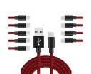 Catzon 1m 2m 3M 10packs USB Type C Cable Nylon Braided W Phone Cable Fast Charger Cable USB Cord -Black Red - 3M - AfterPay & zipPay Available