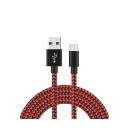 Catzon 1m 2m 3M 1pack Micro USB Cable Nylon Braided Phone Cable Fast Charger Cable USB Cord -Red Black - 1m - AfterPay & zipPay Available