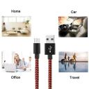 Catzon 1m 2m 3M 1pack Micro USB Cable Nylon Braided Phone Cable Fast Charger Cable USB Cord -Red Black - 1m - AfterPay & zipPay Available