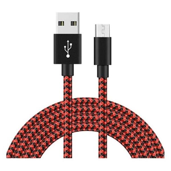 Catzon 1m 2m 3M 1pack Micro USB Cable Nylon Braided Phone Cable Fast Charger Cable USB Cord -Red Black - 1m - AfterPay & zipPay Available